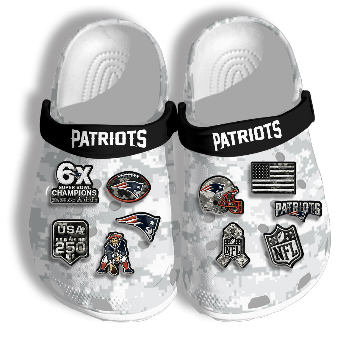 NE Salute To Service 2026 Edition Arctic Camo Clogs - Charms Gift Set