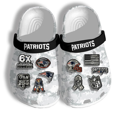 NE Salute To Service 2026 Edition Arctic Camo Clogs - Charms Gift Set
