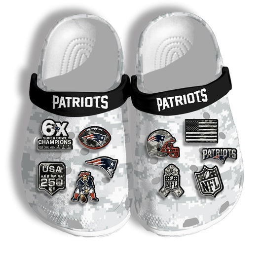 NE Salute To Service 2026 Edition Arctic Camo Clogs - Charms Gift Set
