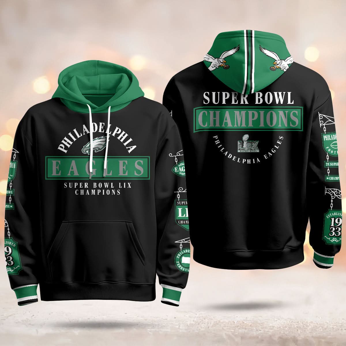 Philadelphia Eagles Super Bowl LIX Champions Hoodie - Printed