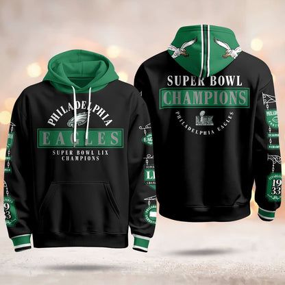 Philadelphia Eagles Super Bowl LIX Champions Hoodie - Printed