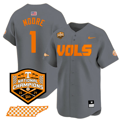 Tennessee 2024 Baseball College World Series Champions Limited Jersey V2 - All Stitched