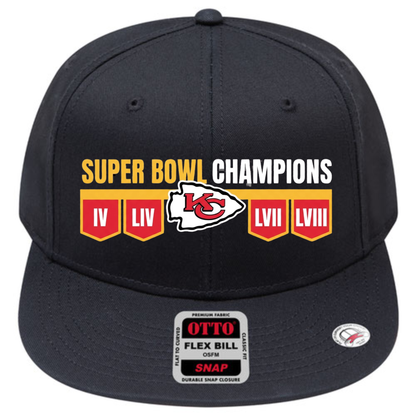 KC 4x Super Bowl Champions Snapback Cap - Printed