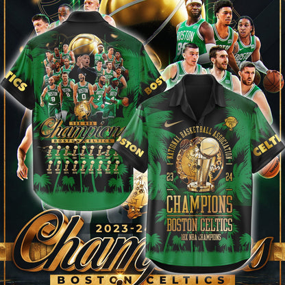 Celtics Hawaiian Shirt - Finals 2023-24 World Champions CT001