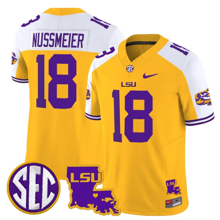 LSU Tigers 2025 Louisiana Patch Vapor Limited Jersey - All Stitched