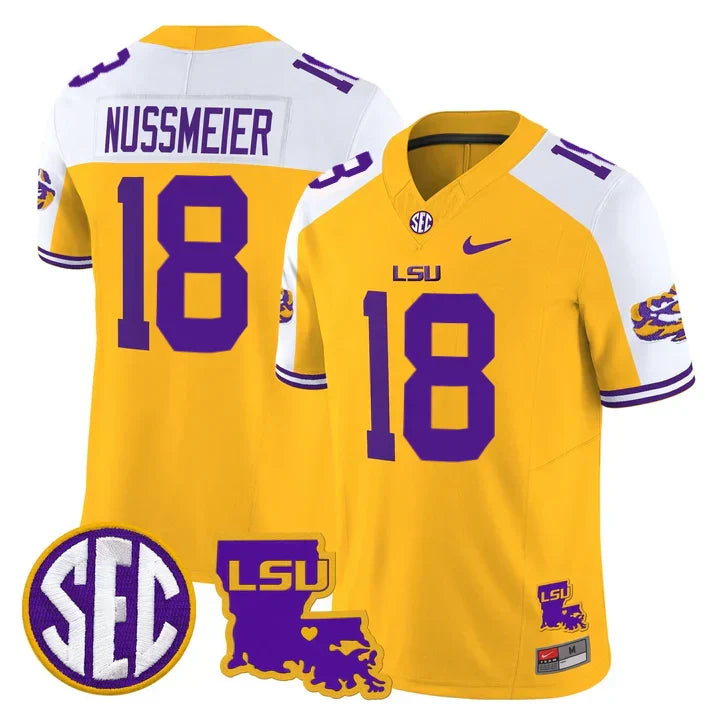 LSU Tigers 2025 Louisiana Patch Vapor Limited Jersey - All Stitched