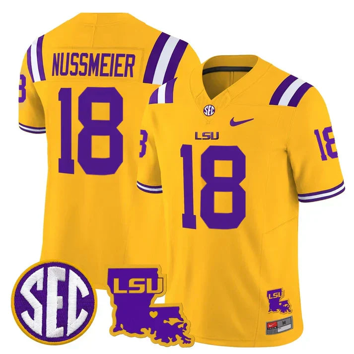 LSU Tigers 2025 Louisiana Patch Vapor Limited Jersey - All Stitched