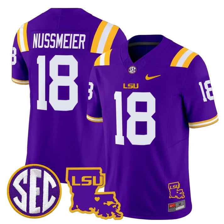 LSU Tigers 2025 Louisiana Patch Vapor Limited Jersey - All Stitched