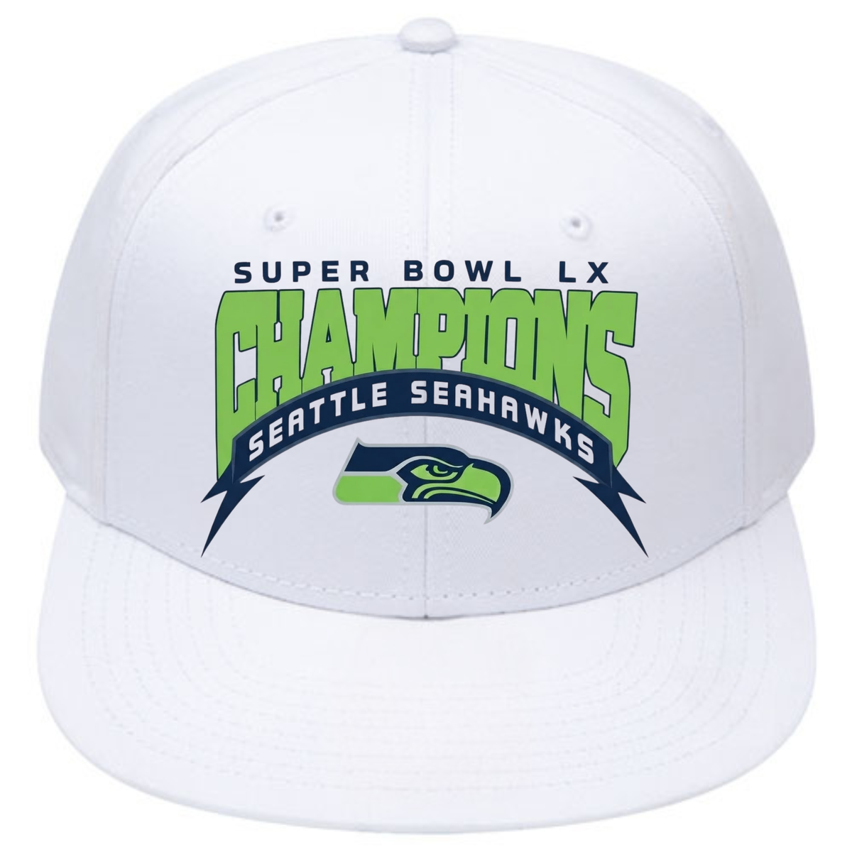 SEA Super Bowl LX Champions Snapback Cap - Printed