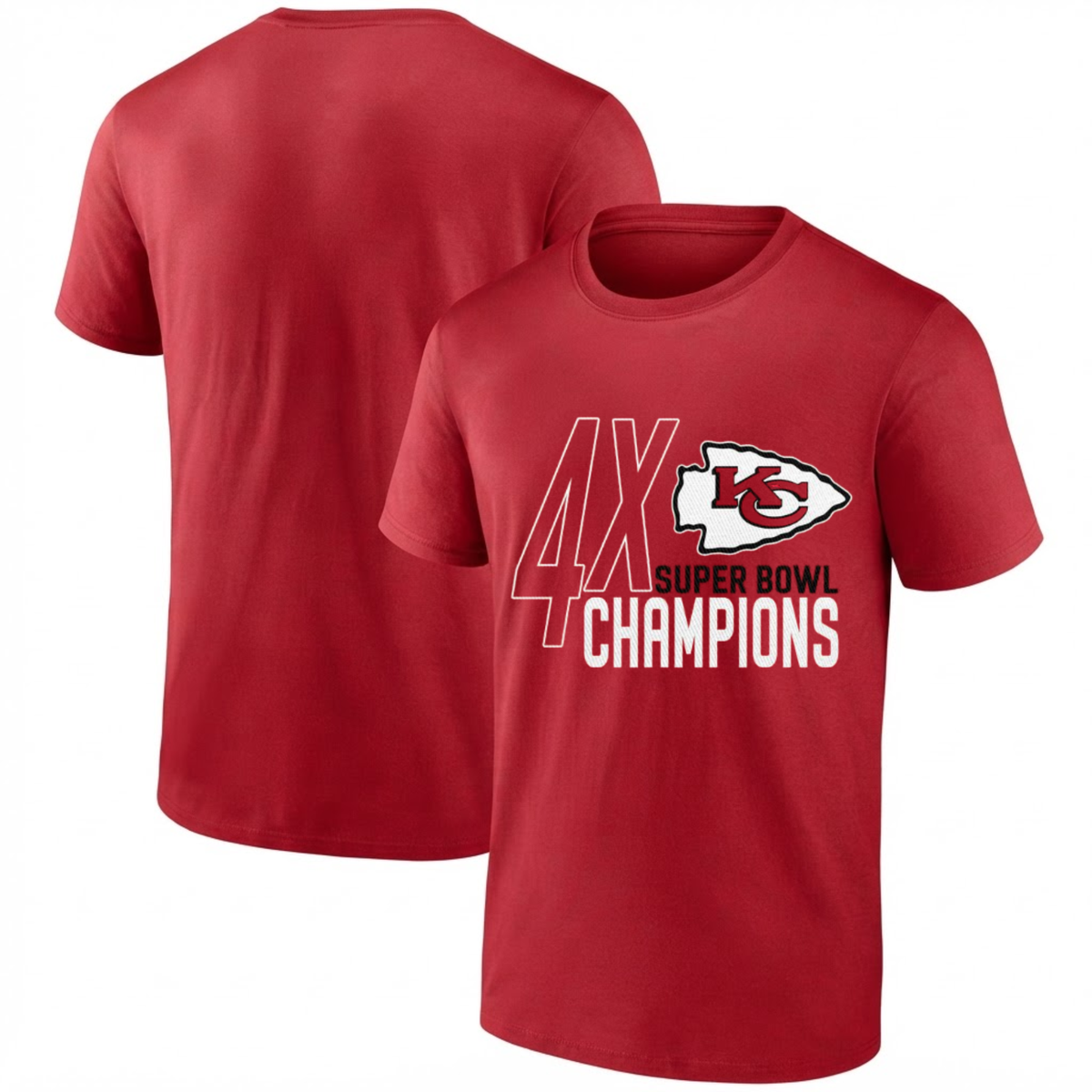 KC 4x Super Bowl Champions One Side T-Shirt - Printed V2