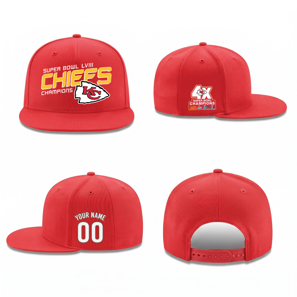 KC Super Bowl Champions Personalized Snapback Cap - Printed
