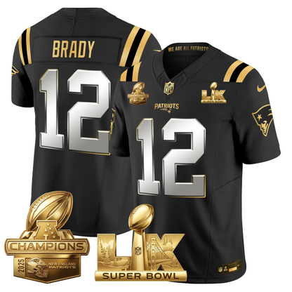 NE 2025 AFC Champions Vapor Limited Gold Jersey V2 - All Stitched