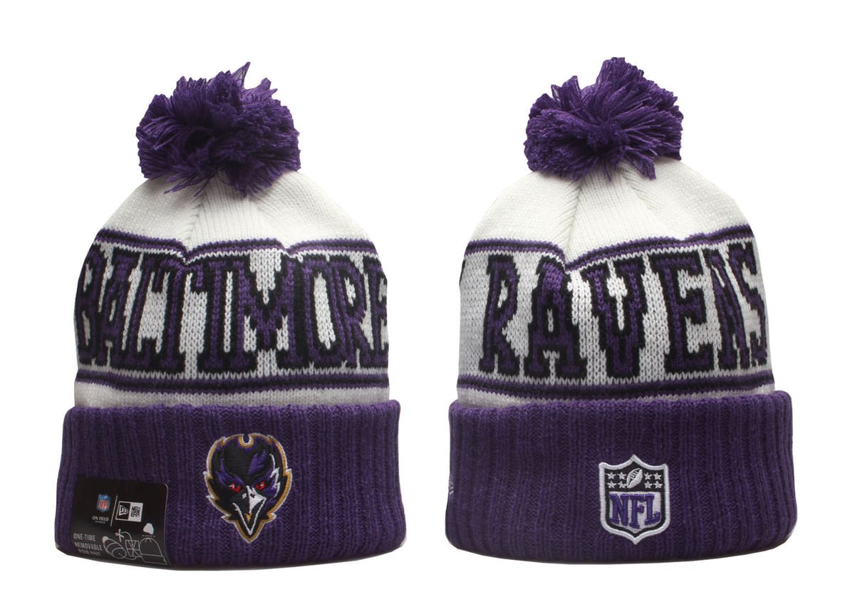 Football Rivalries Cuffed Knit Hat with Pom - Embroidered Patch