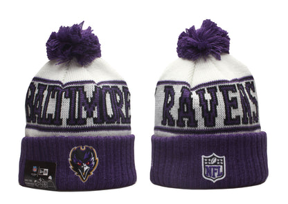 Football Rivalries Cuffed Knit Hat with Pom - Embroidered Patch