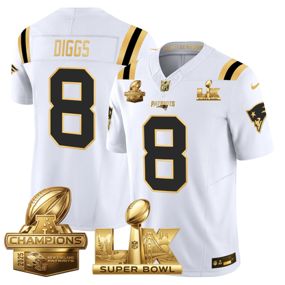 NE 2025 AFC Champions Vapor Limited Gold Jersey V2 - All Stitched