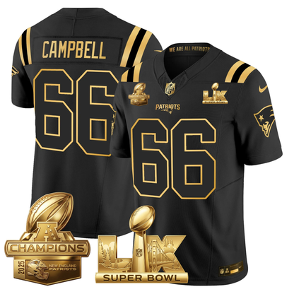 NE 2025 AFC Champions Vapor Limited Gold Jersey V2 - All Stitched