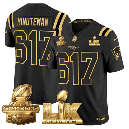 NE 2025 AFC Champions Vapor Limited Gold Jersey V2 - All Stitched
