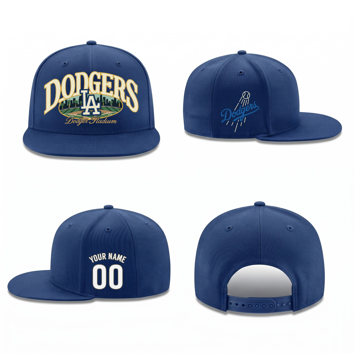 LAD Dodger Stadium Personalized Snapback Cap - Printed
