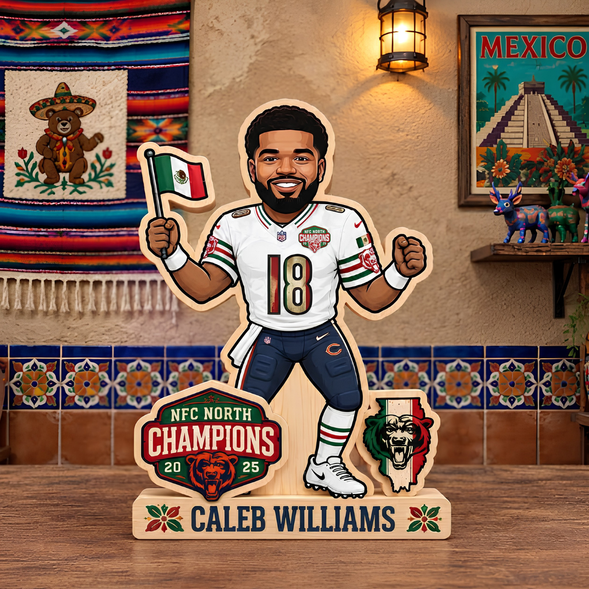 CHI Mexico NFC North Champions 2025 Wooden 2 Layers Standee