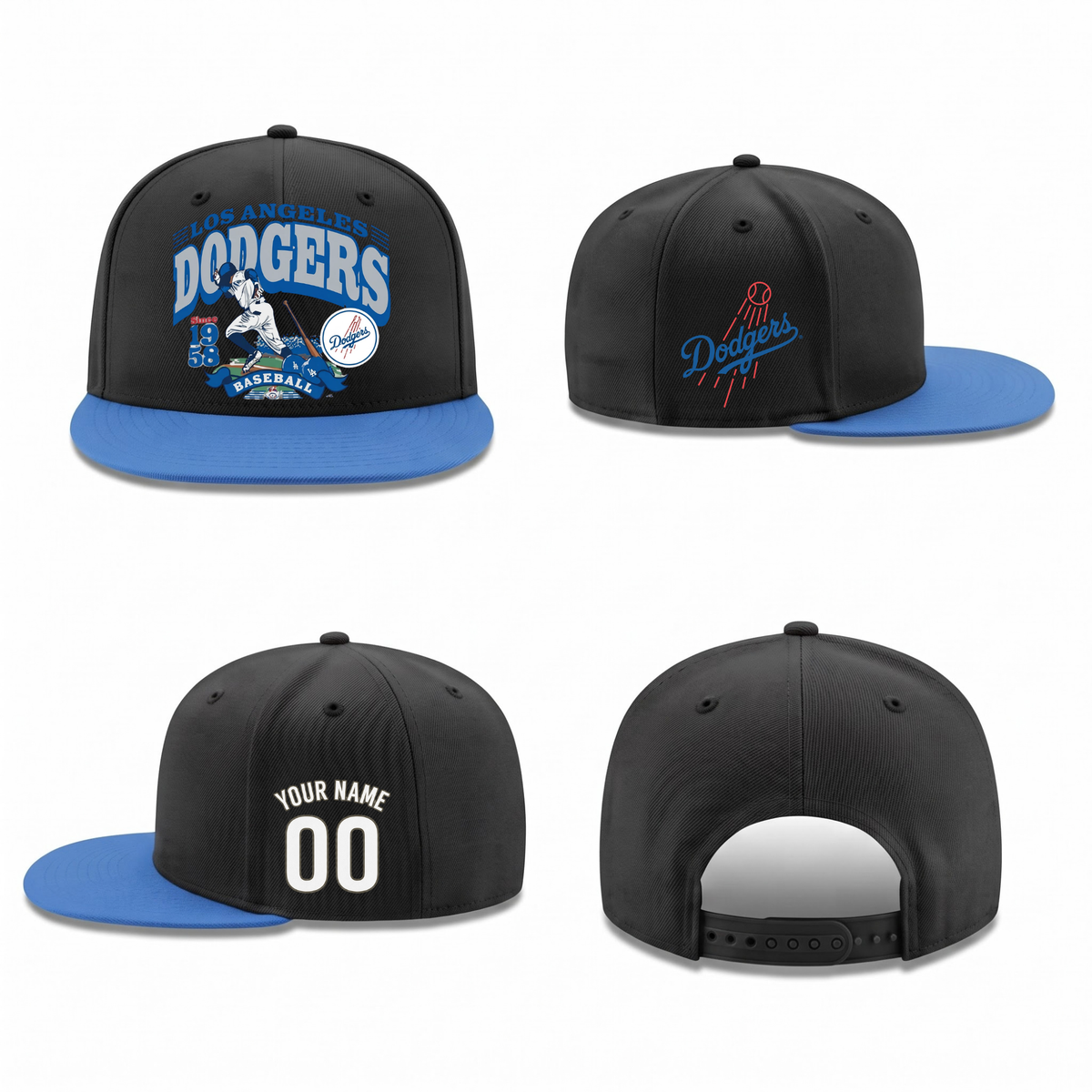 LAD Baseball Since 1958 Personalized Snapback Cap - Printed