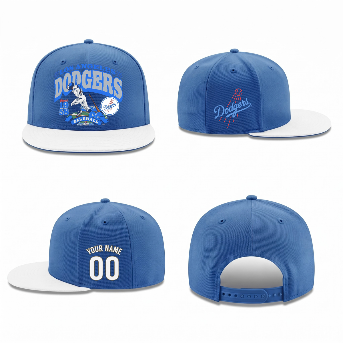 LAD Baseball Since 1958 Personalized Snapback Cap - Printed