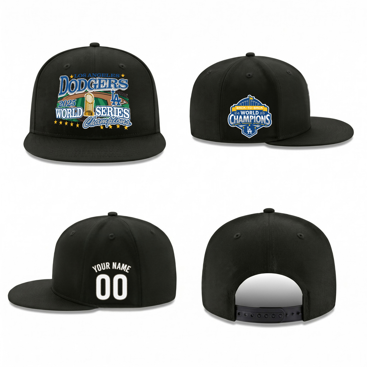 LAD World Series Champions 2025 Personalized Snapback Cap - Printed