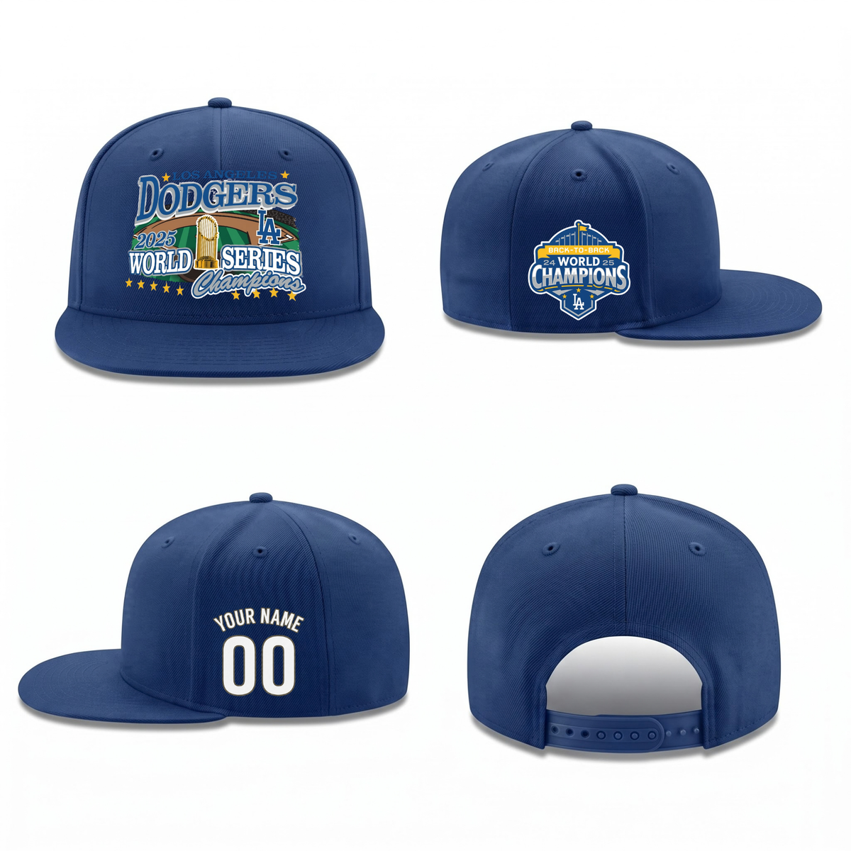 LAD World Series Champions 2025 Personalized Snapback Cap - Printed