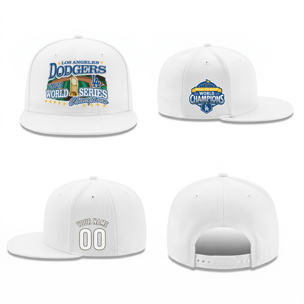 LAD World Series Champions 2025 Personalized Snapback Cap - Printed