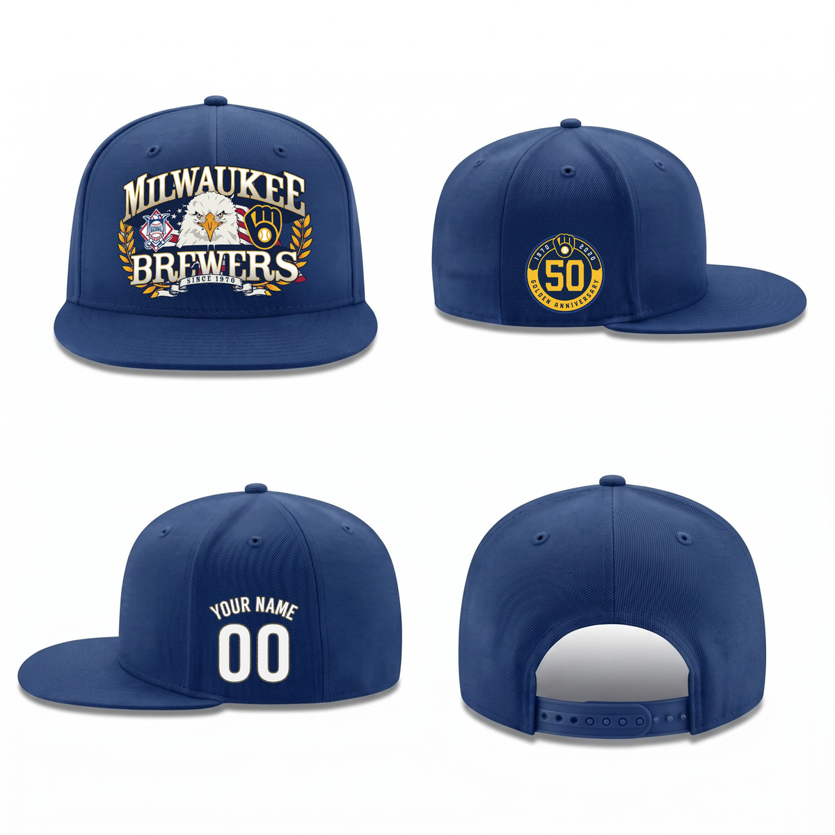 MIL Since 1970 Personalized Snapback Cap - Printed