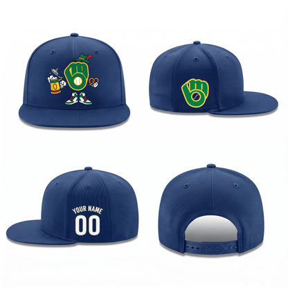 MIL Beer & Pretzel Personalized Snapback Cap - Printed