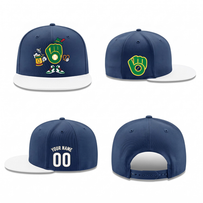 MIL Beer & Pretzel Personalized Snapback Cap - Printed