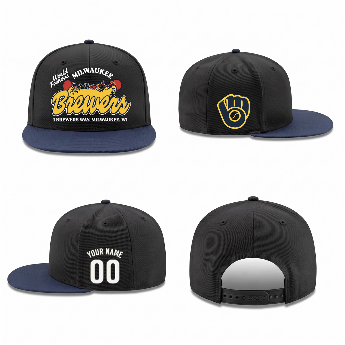 MIL Hotdog Edition Personalized Snapback Cap - Printed