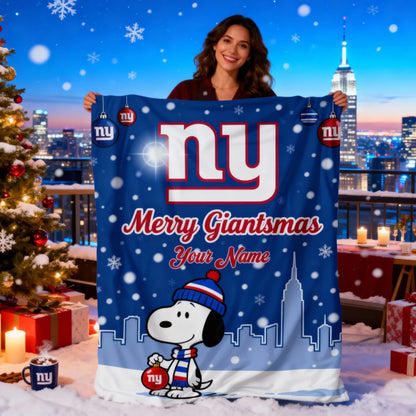 NYG x SNP | Premium Christmas Fleece Blanket & Throw Pillow