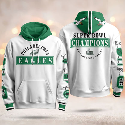 Philadelphia Eagles Super Bowl LIX Champions Hoodie - Printed