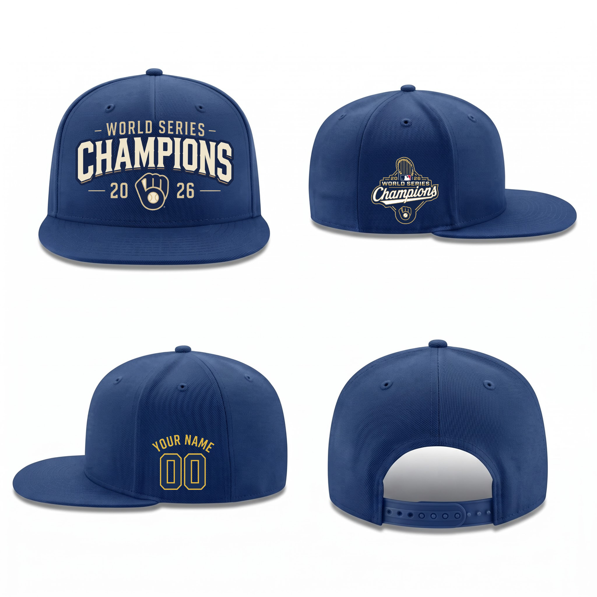 MIL 2026 World Series Champions Personalized Snapback Cap - Printed