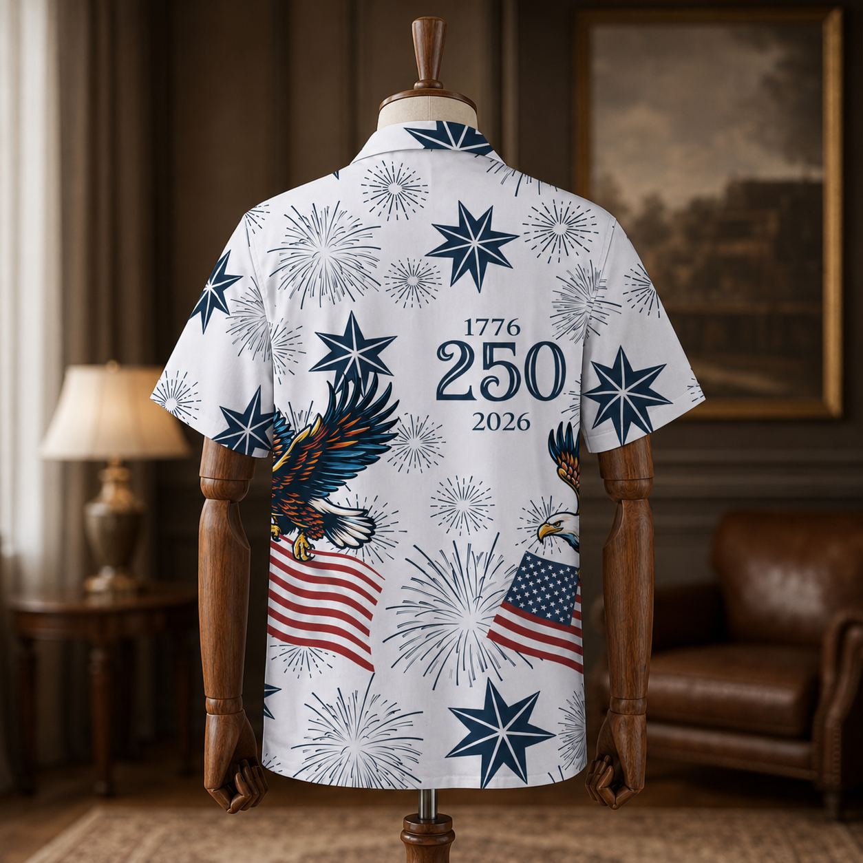 250 Years of Freedom 1776 - 2026 Eagle Patriotic Hawaiian Shirt