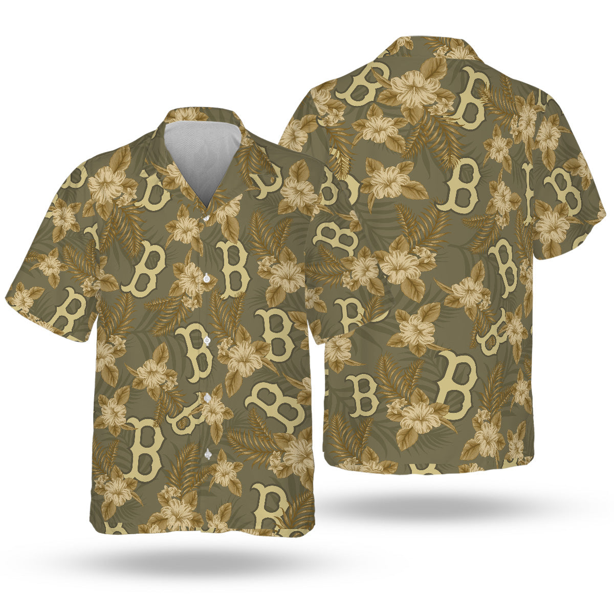 BOS Special Armed Forces Hawaiian Design Button Shirt