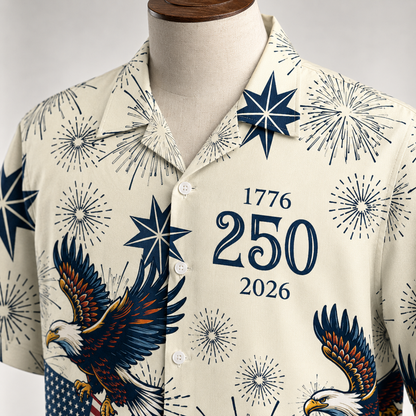 250 Years of Freedom 1776 - 2026 Eagle Patriotic Hawaiian Shirt