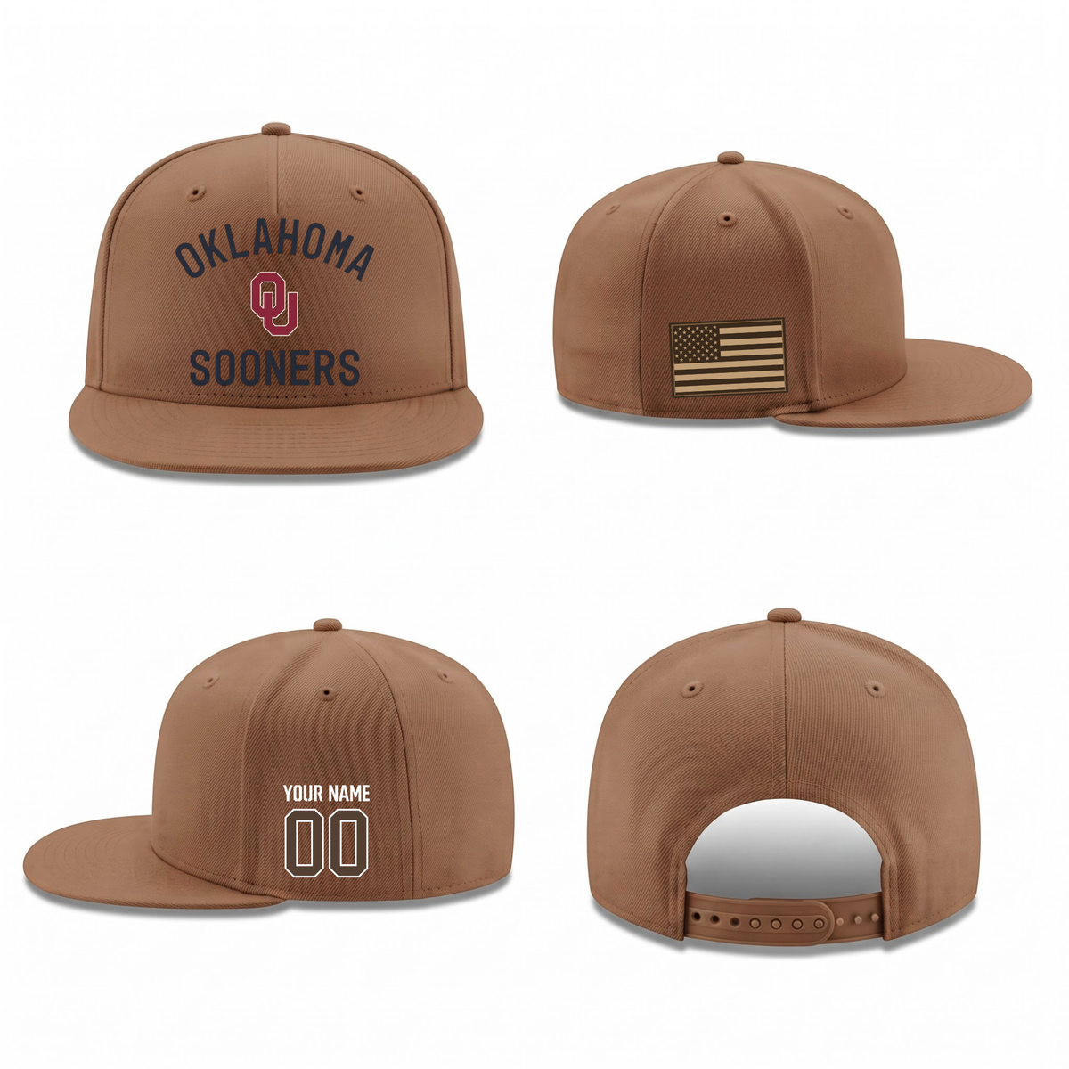OU Military Personalized Snapback Cap - Printed