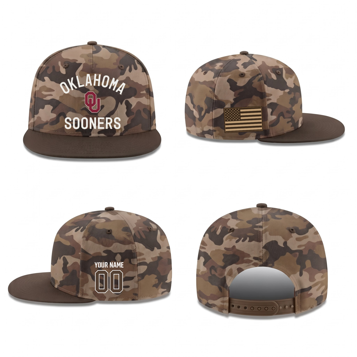OU Military Personalized Snapback Cap - Printed