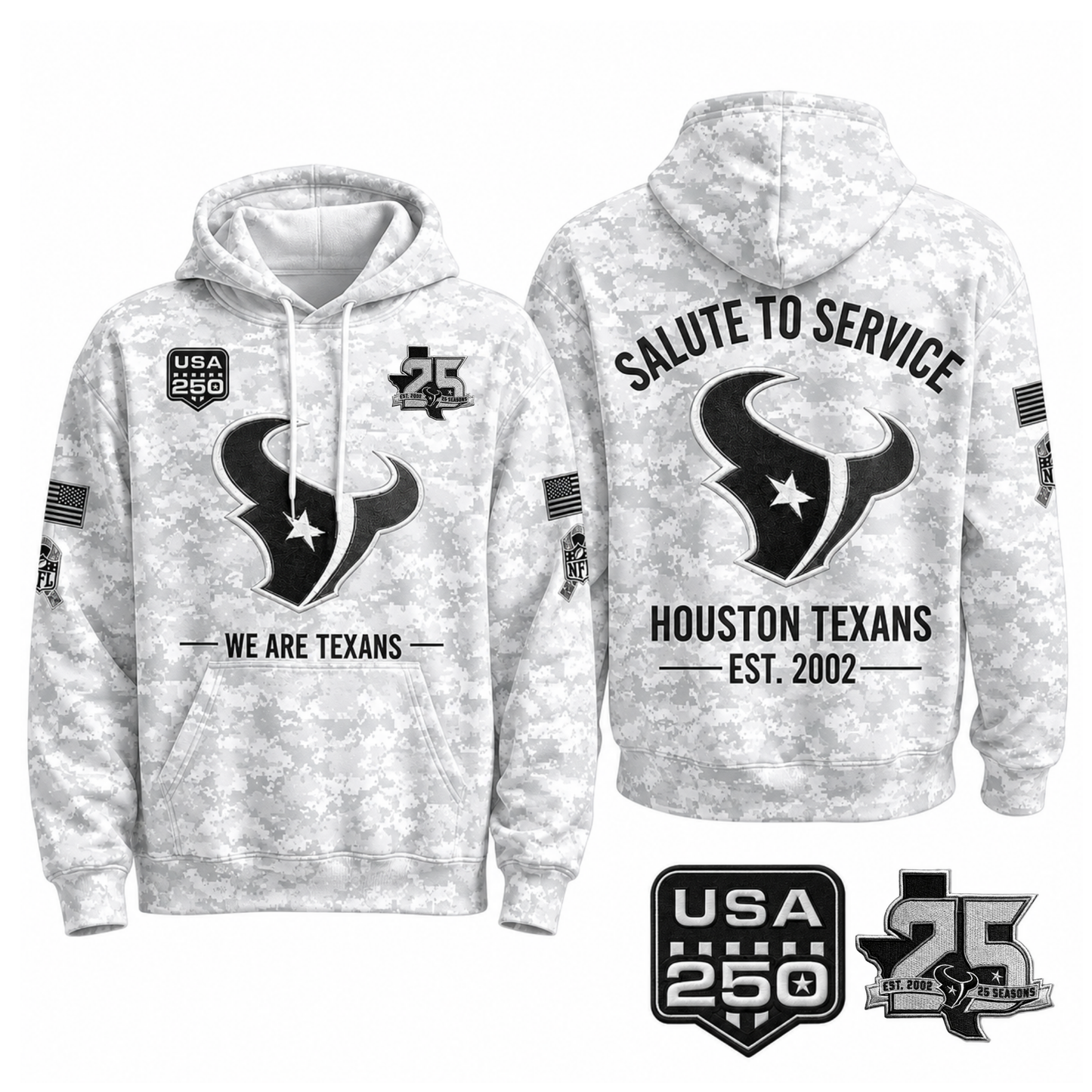 HOU 2026 Salute To Service Edition Pullover Hoodie - Printed