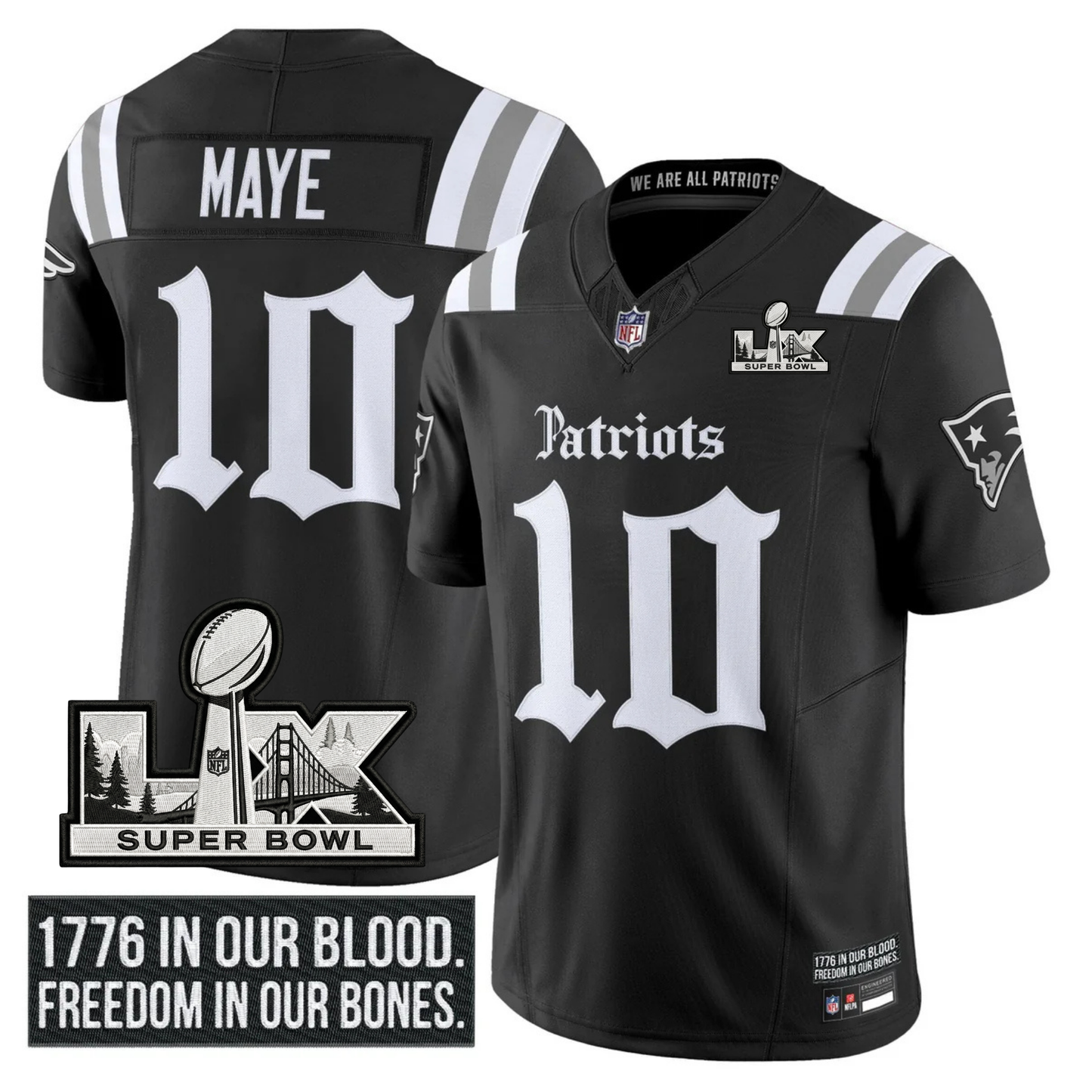 NE SB LX Patch Vapor Limited Gothic Jersey - All Stitched