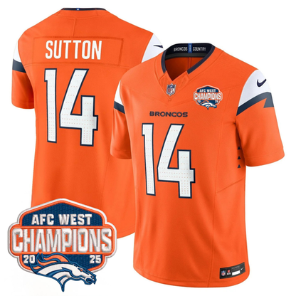DEN AFC West Champions Patch Vapor Limited Jersey V2 - All Stitched