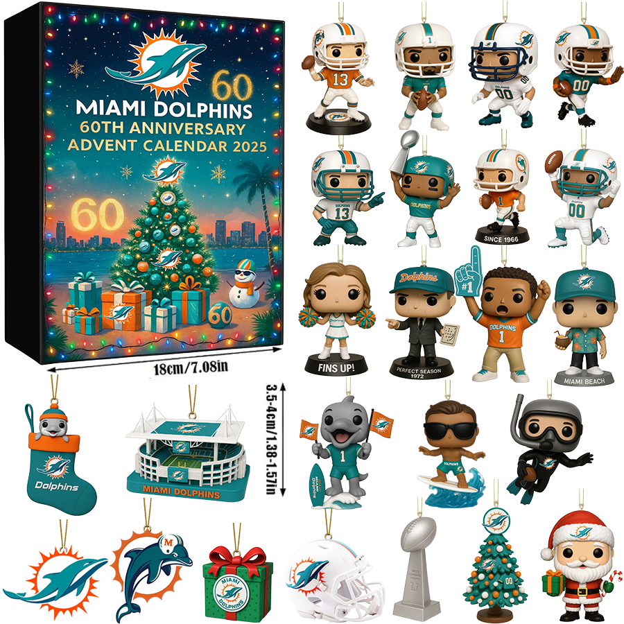 Miami Dolphins 60th Anniversary Advent Calendar 2025 🎁 24 Gifts Inside!