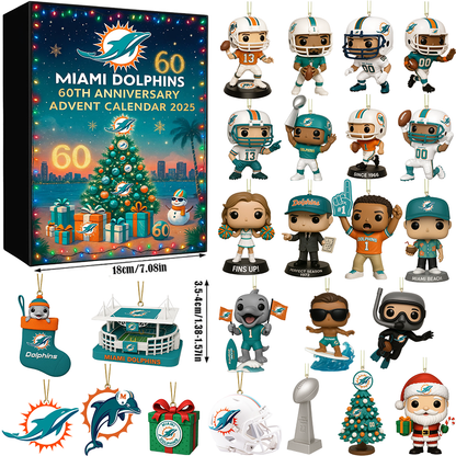 Miami Dolphins 60th Anniversary Advent Calendar 2025 🎁 24 Gifts Inside!