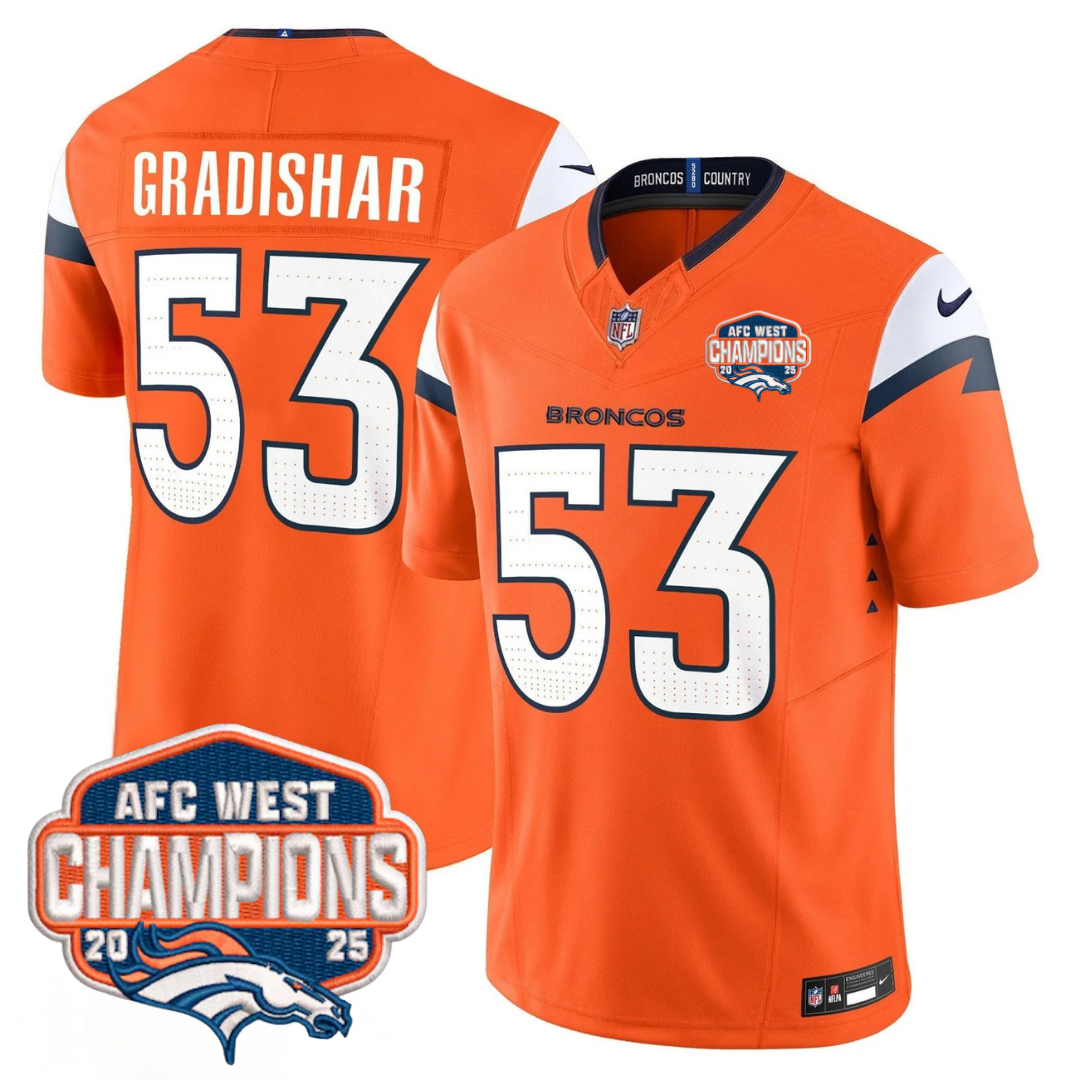 DEN AFC West Champions Patch Vapor Limited Jersey V2 - All Stitched