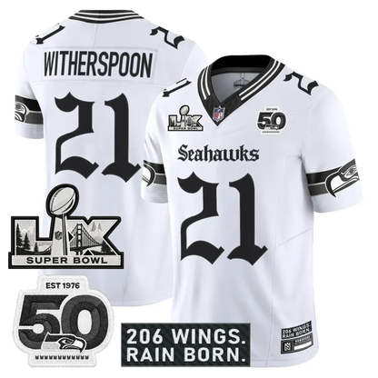 SEA 'Gothic Rain City Shadows Edition' Vapor Jersey - NFC Champions Patch - All Stitched