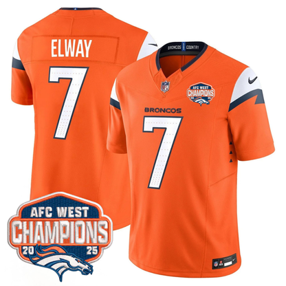 DEN AFC West Champions Patch Vapor Limited Jersey V2 - All Stitched