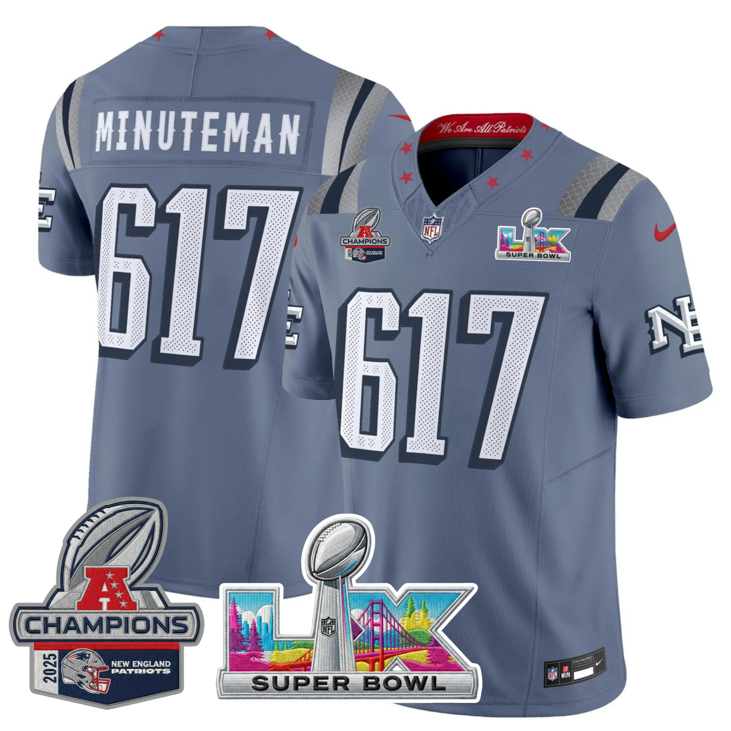 NE 2025 "Rivalries" AFC Champions Vapor Limited Jersey - All Stitched