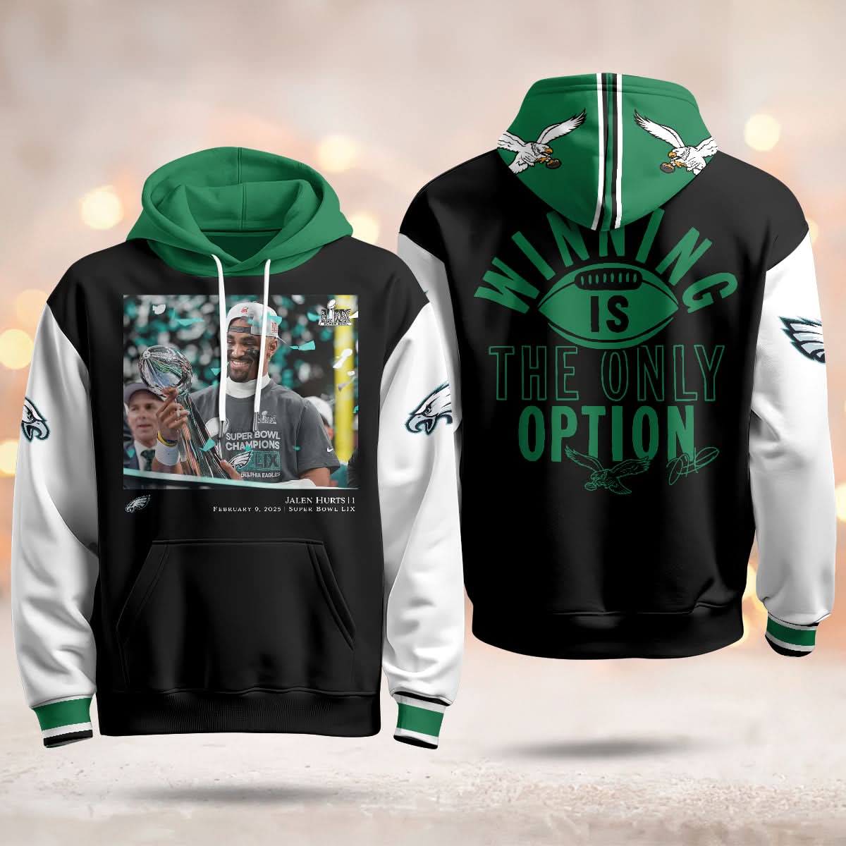 Philadelphia Eagles Super Bowl LIX Champions Hoodie - Printed